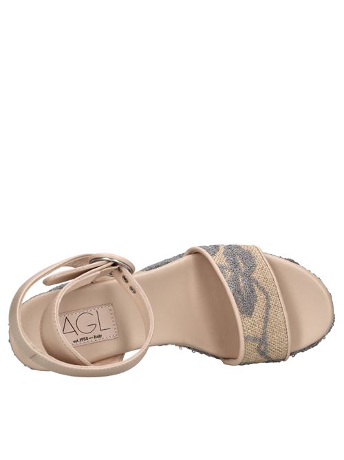 Sandali in pelle e rafia AGL | BABE SANDAL D686003PCK7650G229CIANO-GHIBLI